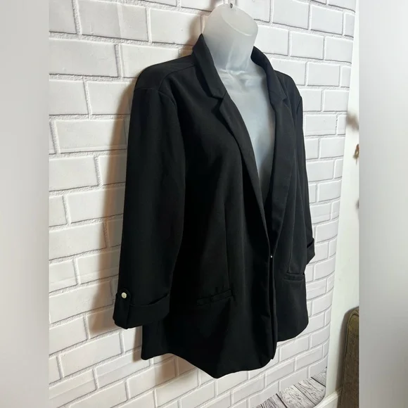 LOVE SCARLETT women black 3/4 sleeves blazer/size XL - Picture 4 of 8